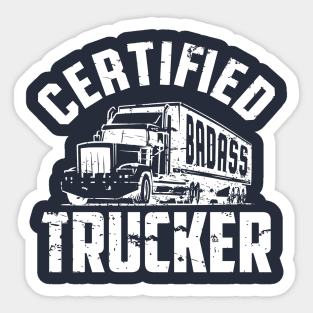 Certified Female trucker (white) Sticker